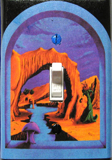 triassic pond blacklight switchplate cover by Vincent Monaco